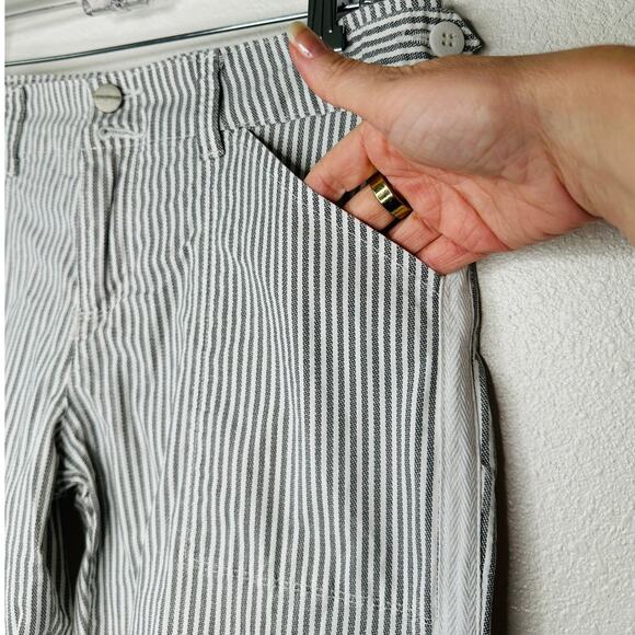 Sanctuary White & Gray Striped Cropped Utility Trouser Pant Cinched Ankle 27 - Picture 6 of 15